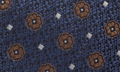 Shop Canali Medallion Silk Tie In Blue