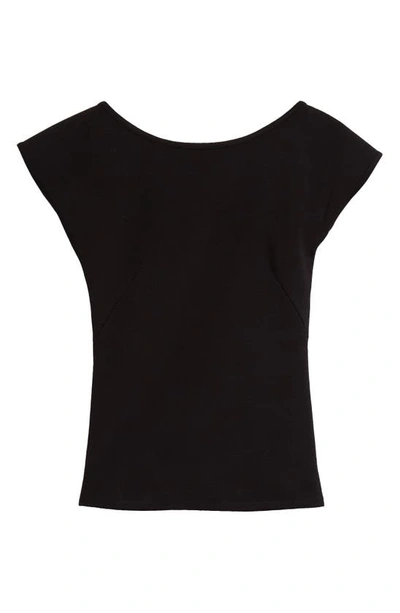 Akris Punto Scoop Back Cap Sleeve Jersey Top In 009 Black