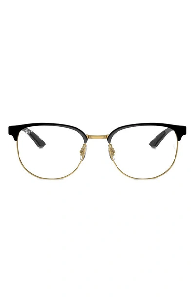 Shop Ray Ban Ray-ban 52mm Irregular Optical Glasses In Black