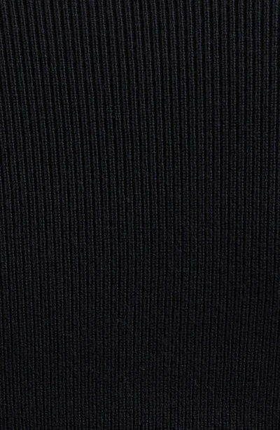 Shop Alexander Wang Merino Wool Blend Deep V-neck Sweater With Logo Nameplate In Black