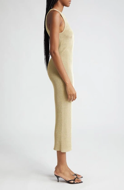 Shop A.l.c Ashley Sleeveless Midi Sweater Dress In Bright Gold