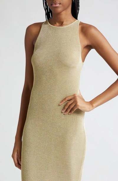 Shop A.l.c Ashley Sleeveless Midi Sweater Dress In Bright Gold