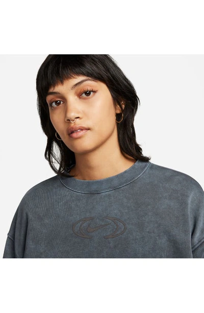 Shop Nike Sportswear Phoenix Oversize Fleece Sweatshirt In Anthracite