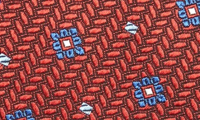 Shop David Donahue Neat Medallion Silk Tie In Red
