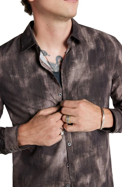 Shop John Varvatos Slim Fit Print Button-up Shirt In Brandy