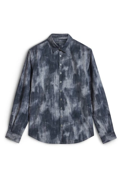 Shop John Varvatos Slim Fit Print Button-up Shirt In Med Grey