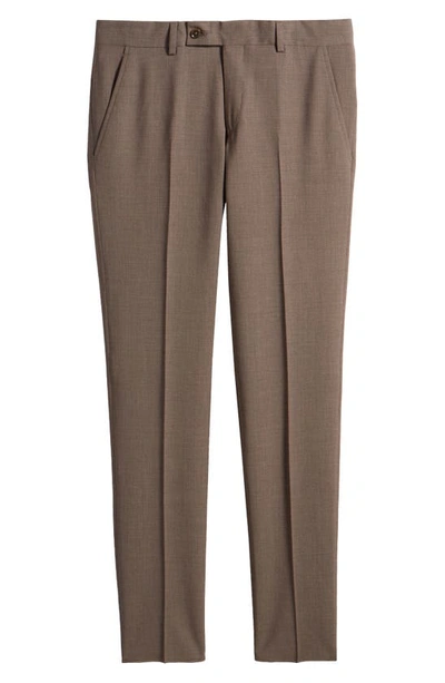 Shop Ted Baker Jerome Trim Fit Stretch Wool Pants In Tan