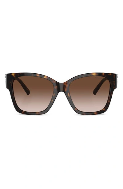 Shop Tiffany & Co . 54mm Gradient Square Sunglasses In Havana