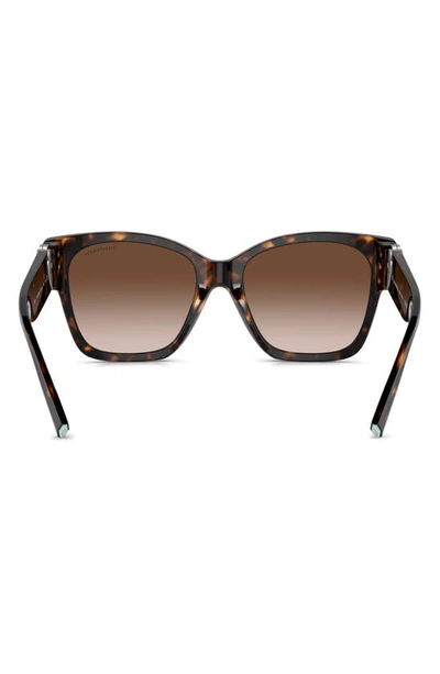 Shop Tiffany & Co . 54mm Gradient Square Sunglasses In Havana