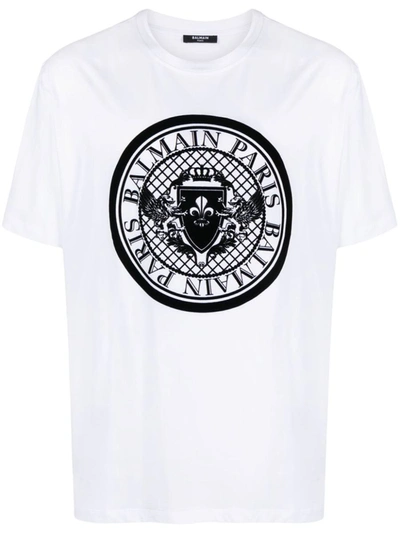 Shop Balmain 'coin' T-shirt In Black