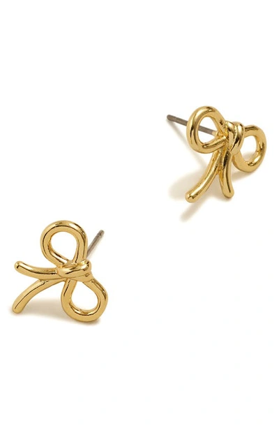 Shop Madewell Mini Bow Stud Earrings In Pale Gold