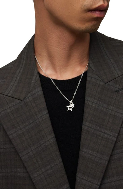 Allsaints Spica Checked Double Breasted Blazer In Brown