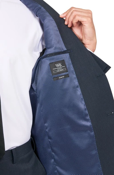 Shop Wrk Tailored Slim Fit Pinstripe Suit In Navy