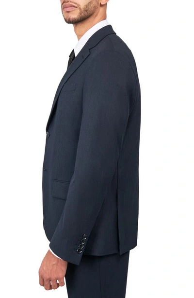Shop Wrk Tailored Slim Fit Pinstripe Suit In Navy