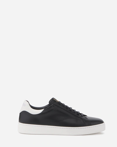 Shop Lanvin Ddb0 Leather Sneakers For Men In Black/white