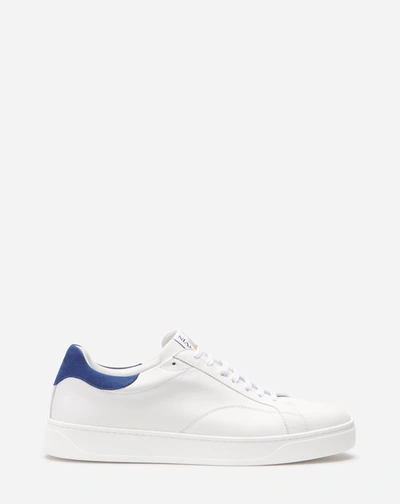 Shop Lanvin Sneakers Ddb0 En Cuir Pour Homme In White/blue