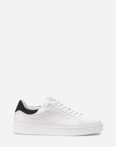 Shop Lanvin Leather Ddb0 Sneakers For Men In White/black