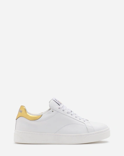 Shop Lanvin Sneakers Ddb0 En Cuir Pour Femme In White/gold