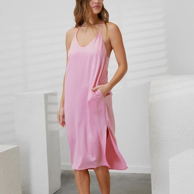 Shop Lunya Washable Silk Slip Dress In Etude Pink