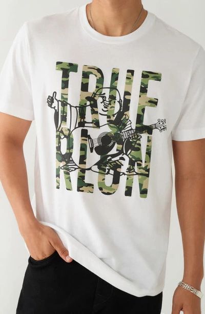 Shop True Religion Brand Jeans Buddha Cotton Graphic T-shirt In White