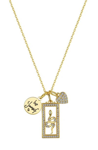 Shop La Rocks Be Yourself Cz Snake Pendant Necklace In Gold