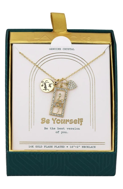 Shop La Rocks Be Yourself Cz Snake Pendant Necklace In Gold