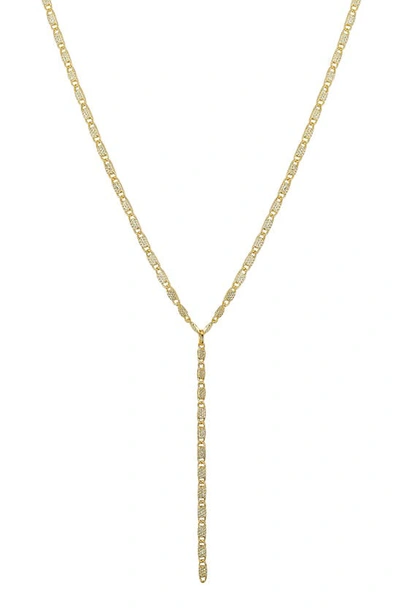 Shop La Rocks Cz Y-necklace In Gold