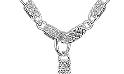 Shop La Rocks Cz Y-necklace In Silver