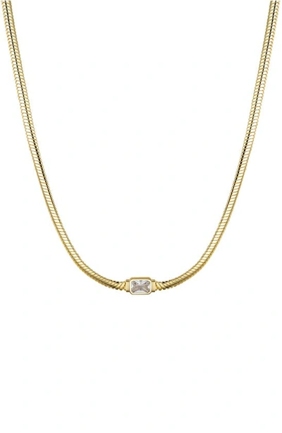 Shop La Rocks Cz Chain Necklace In Gold