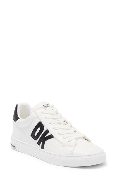 Shop Dkny Logo Sneaker In Brght White/ Black