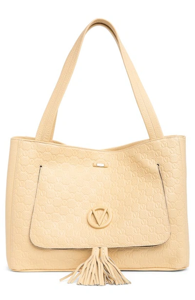 Shop Valentino By Mario Valentino Ollie Dollaro Monogram Tote Bag In Creamy