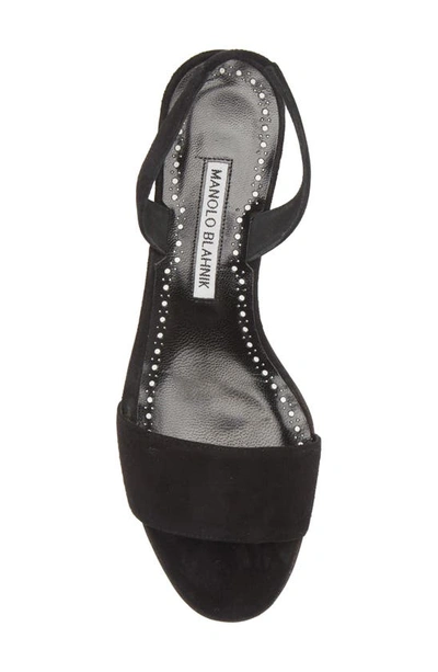 Shop Manolo Blahnik Paclessa Open Toe Sculpted Heel Slingback Sandal In Black