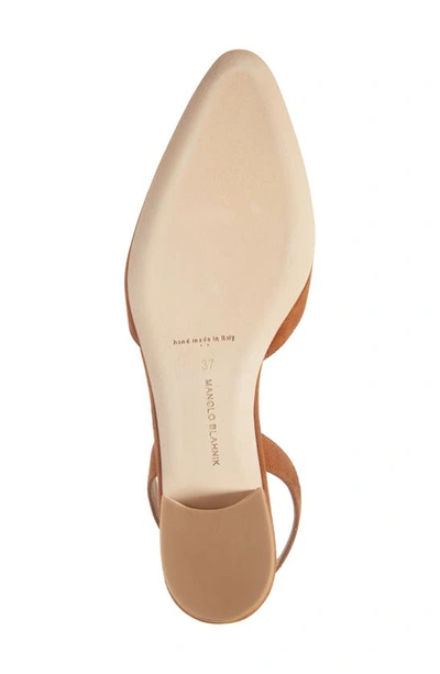 Manolo Blahnik Aspro Block Heel Slingback Suede Pump In Brown