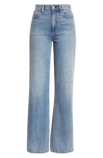 Alice And Olivia Ernie Buckled Low-rise Wide-leg Jeans In Sadie Lt Vintage Blue