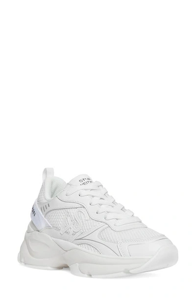 Shop Stuart Weitzman Chunky Sole Sneaker In White Leather