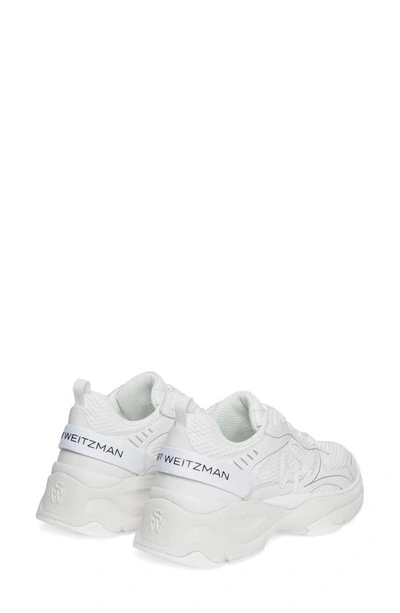 Shop Stuart Weitzman Chunky Sole Sneaker In White Leather