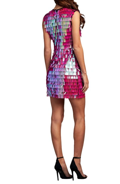 Sho By Tadashi Shoji Fringe Sequin Minidress In Hot Pink