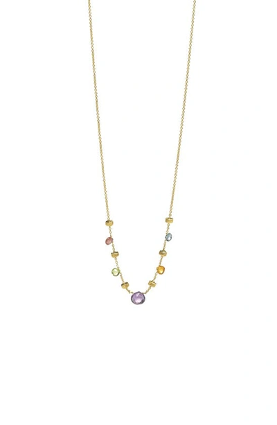 Shop Marco Bicego Paradise Semiprecious Stone Station Necklace In Yellow Gold