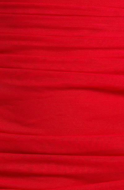 Norma Kamali Ruffle Halter Mio Swimdress In Tiger Red