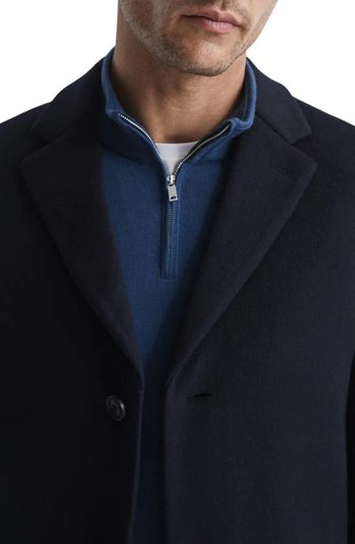Reiss Gable Wool Blend Overcoat In Navy