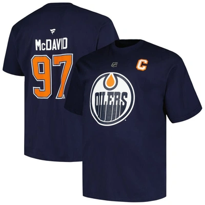 Shop Profile Connor Mcdavid Navy Edmonton Oilers Big & Tall Name & Number T-shirt