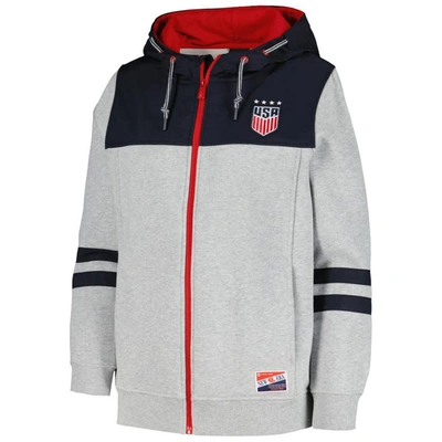 Shop 5th And Ocean By New Era 5th & Ocean By New Era Gray Uswnt Throwback Full-zip Hoodie