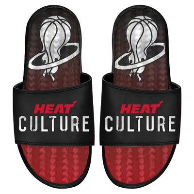 Shop Islide Black Miami Heat 2023/24 City Edition Gel Slide Sandals