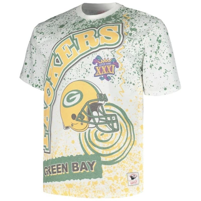Shop Mitchell & Ness White Green Bay Packers Big & Tall Allover Print T-shirt