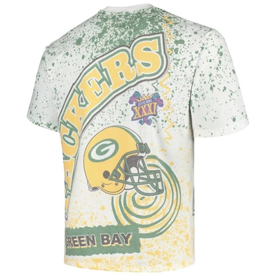 Shop Mitchell & Ness White Green Bay Packers Big & Tall Allover Print T-shirt