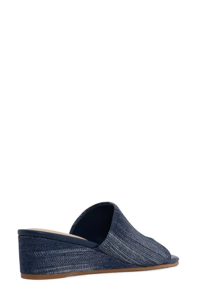 Shop Nydj Claudine Wedge Slide Sandal In Dark Blue