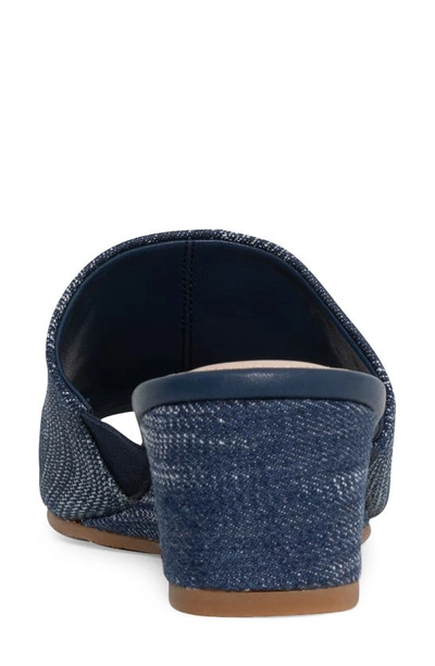 Nydj Claudine Wedge Slide Sandal In Dark Blue