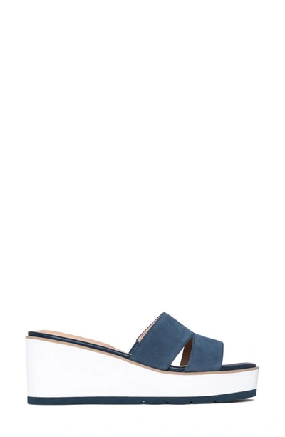 Shop Nydj Raizu Platform Wedge Slide Sandal In Navy