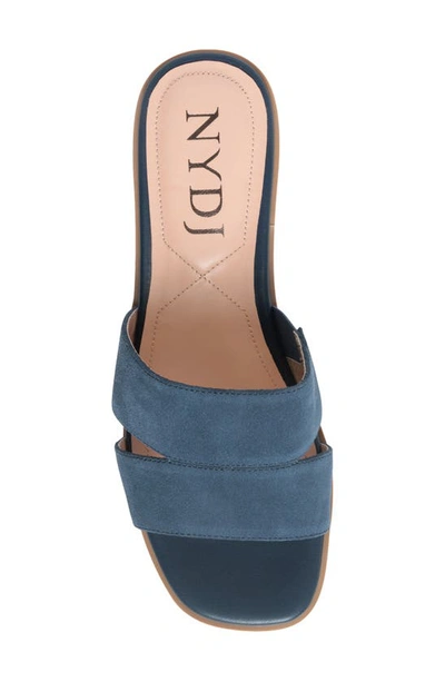 Shop Nydj Raizu Platform Wedge Slide Sandal In Navy