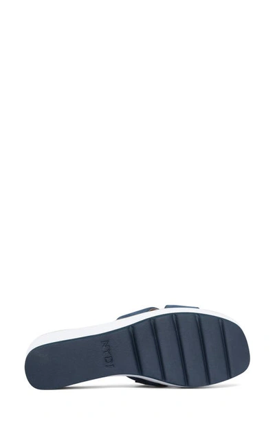 Shop Nydj Raizu Platform Wedge Slide Sandal In Navy